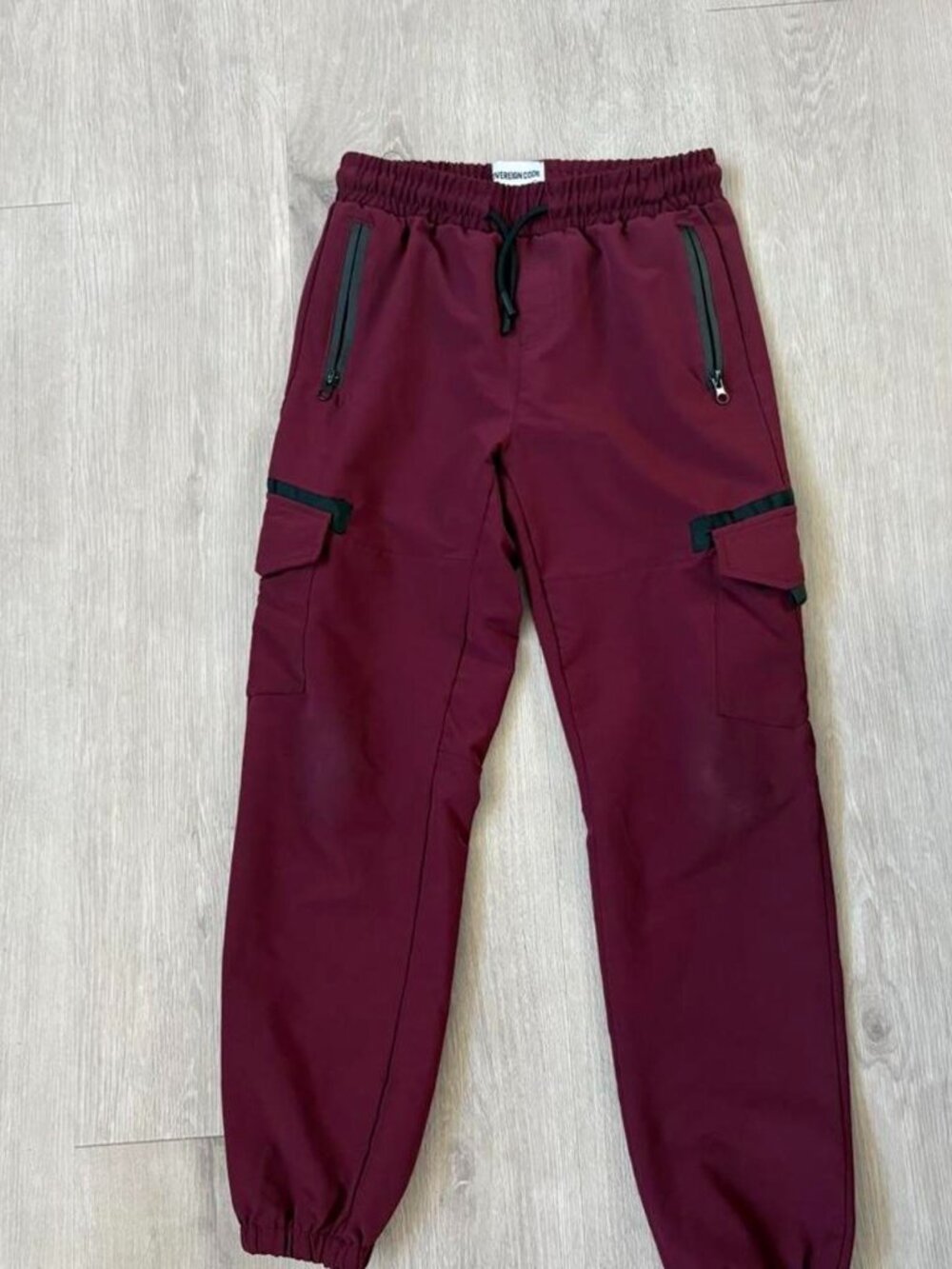 Sovereign Code Boys Cargo Jogger Pants Size 10/12 Burgundy Maroon
